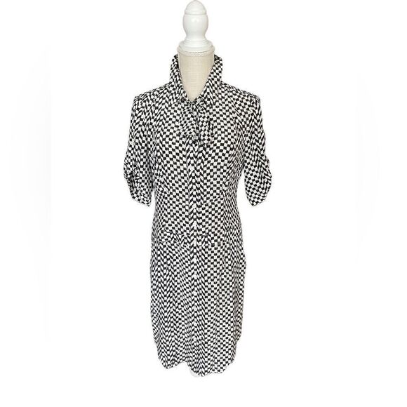 Club Monaco Dresses & Skirts - Club Monaco |Louise Dark Grey Printed Shirt Dress 100% Silk Size 6 Retail $179